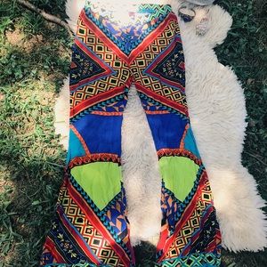 Flying Tomato Funky Pattern bell bottoms